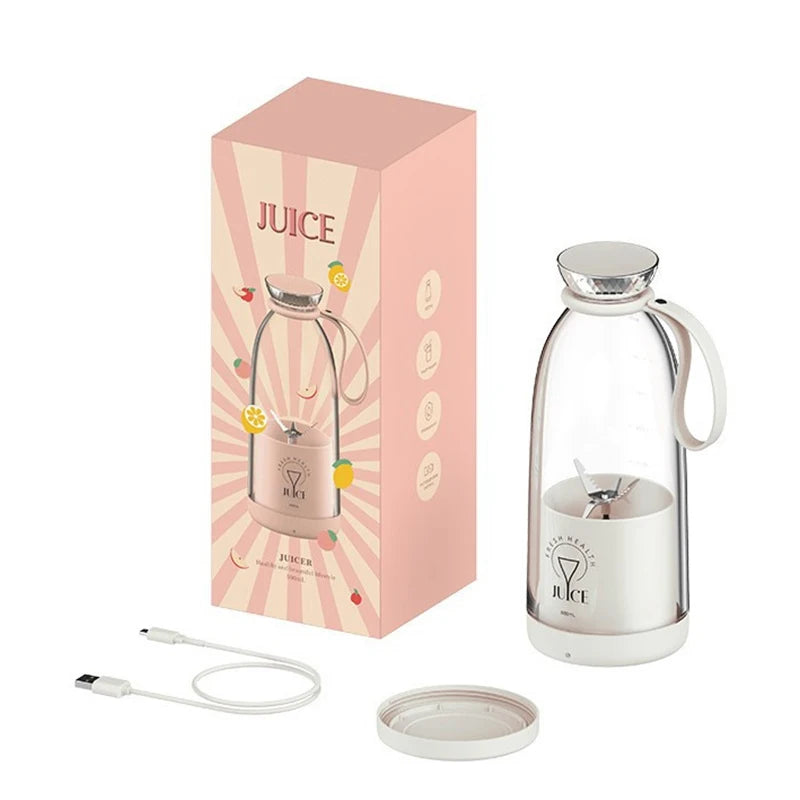 New Hand Held 500ML Wireless Charging Household Small Smoothie Bottle Blenders Fresh Juicer Mini Portable Blender