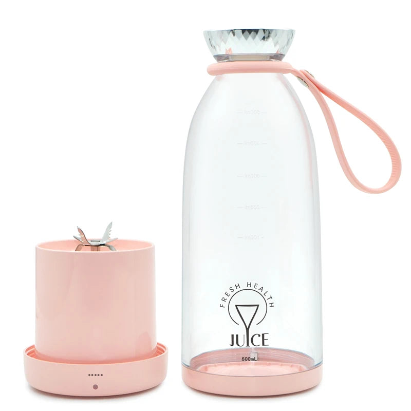 New Hand Held 500ML Wireless Charging Household Small Smoothie Bottle Blenders Fresh Juicer Mini Portable Blender
